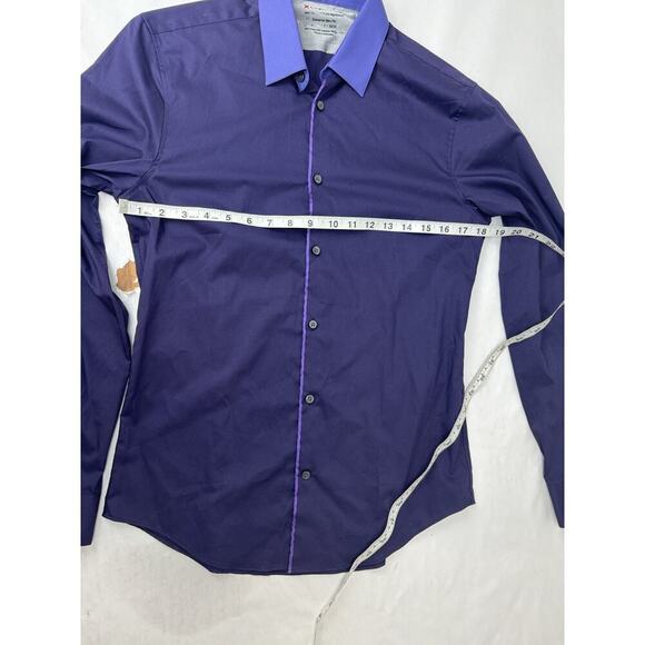 Calvin Klein Purple Satin Placket Shirt Size S Whimsigoth Contrast Trim Temp Reg - Picture 2 of 9